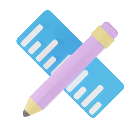 Pencil Ruler  3D Icon