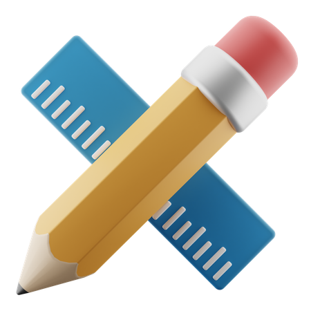 Pencil Ruler  3D Icon