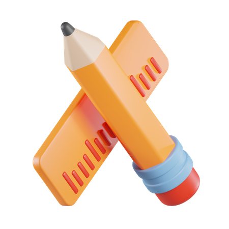 Pencil Ruler  3D Icon