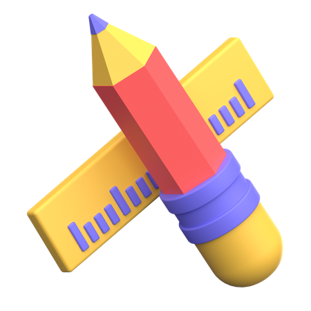 Pencil Ruler  3D Icon