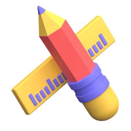 Pencil Ruler  3D Icon