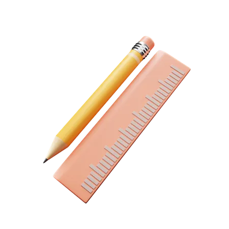 Pencil & Ruler  3D Icon