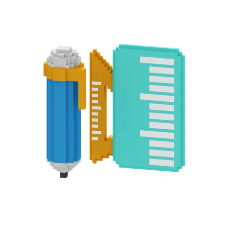 Pencil Ruler  3D Icon