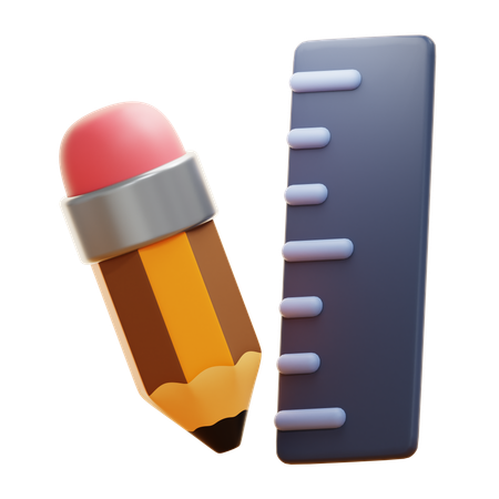 PENCIL & RULER  3D Icon