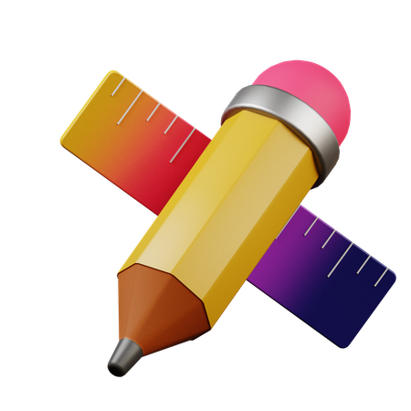 Pencil Ruler  3D Icon