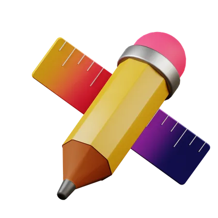 Pencil Ruler  3D Icon