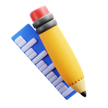 Pencil Ruler  3D Icon