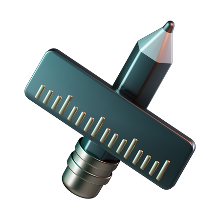 Pencil Ruler  3D Icon