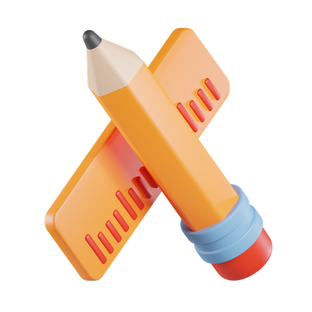 Pencil Ruler  3D Icon