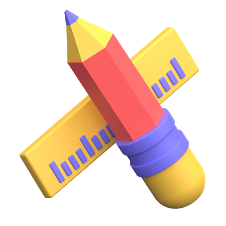 Pencil Ruler  3D Icon