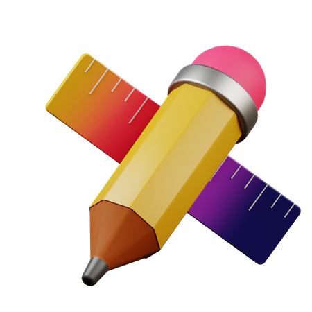 鉛筆定規  3D Icon