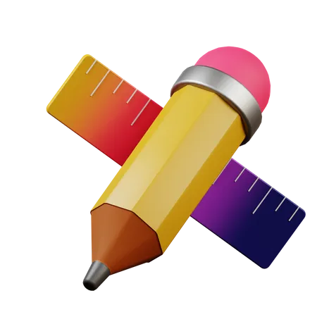 3 D Illustration Of Pencil School Education Icon 3D Icon