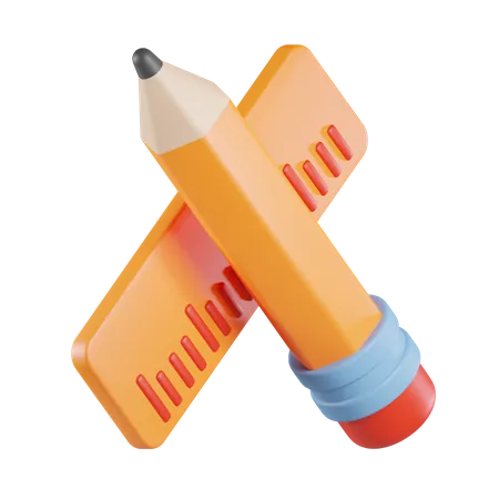 Pencil Ruler  3D Icon