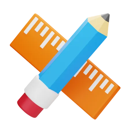 Pencil Ruler 3 D Stationery 3D Icon