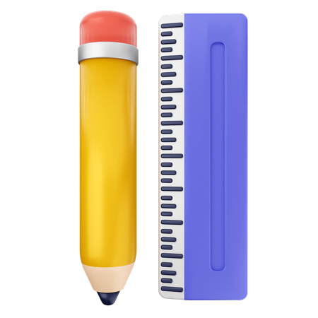 Pencil Ruler Education  3D Icon