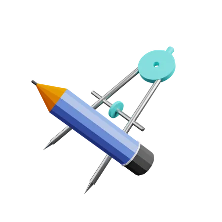 Pencil With Divider  3D Illustration