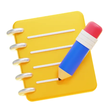 PENCIL WITH NOTEBOOK  3D Icon