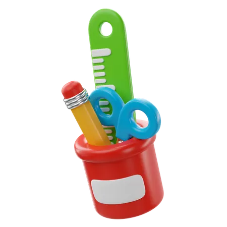 3 D Illustration Pencils Cup Of Back To School Icon 3D Icon