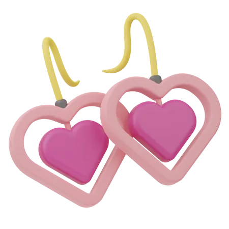 Pendientes de corazon  3D Icon
