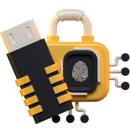 Pendrive Security  3D Icon