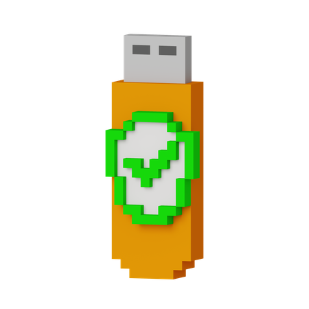 Pendrive Security  3D Icon
