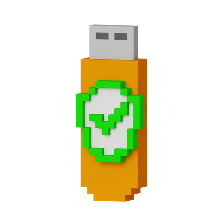 Pendrive Security  3D Icon
