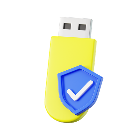 Segurança do pendrive  3D Icon