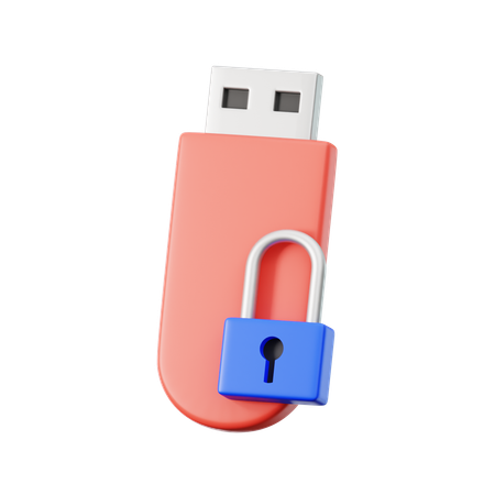 Seguridad pendrive  3D Icon