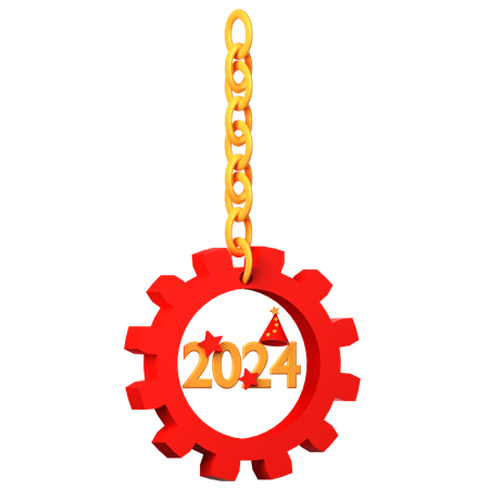 Decoração de parede para o ano 2024  3D Icon