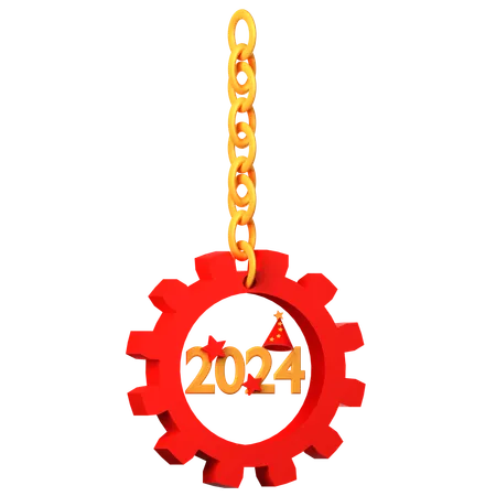 Decoração de parede para o ano 2024  3D Icon