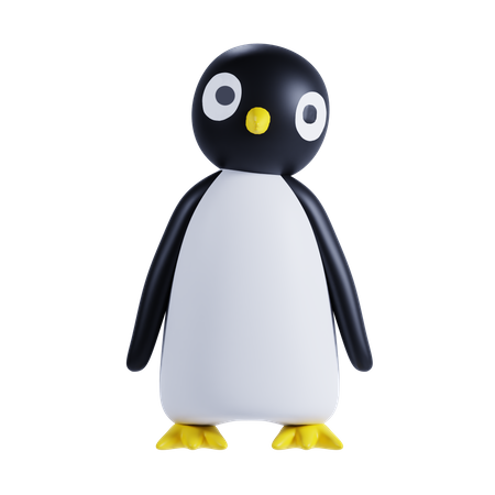 Penguin Cute Pose  3D Illustration