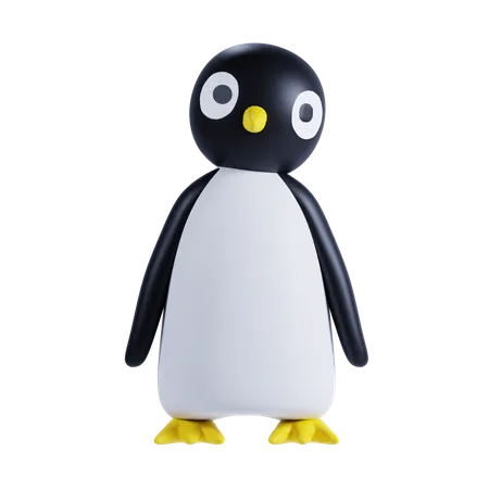 Penguin Cute Pose  3D Illustration