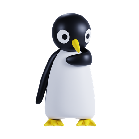 Penguin Thinking Something  3D Icon