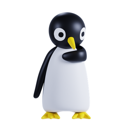 Penguin Thinking Something 3D Illustration