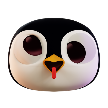 Penguin Ugly Face Emoji  3D Icon