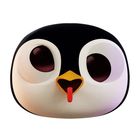 Penguin Ugly Face Emoji  3D Icon