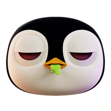 Penguin Vomiting Emoji  3D Icon