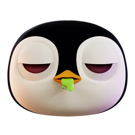Penguin Vomiting Emoji  3D Icon