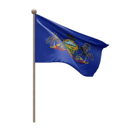 Pennsylvania Fahnenmast  3D Flag