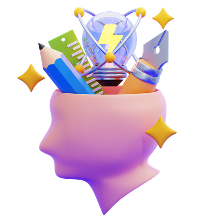 Pensamento criativo  3D Icon
