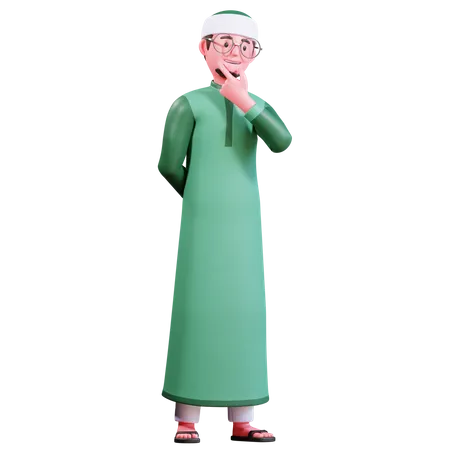 Pensamiento masculino musulmán  3D Illustration