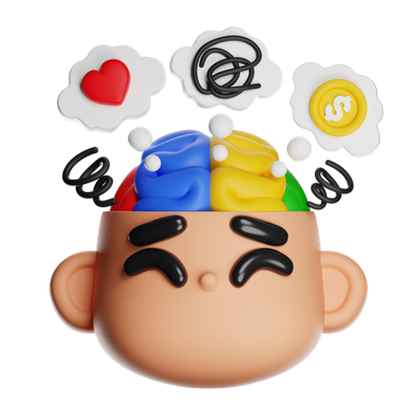 Pensando demais na saúde mental  3D Icon