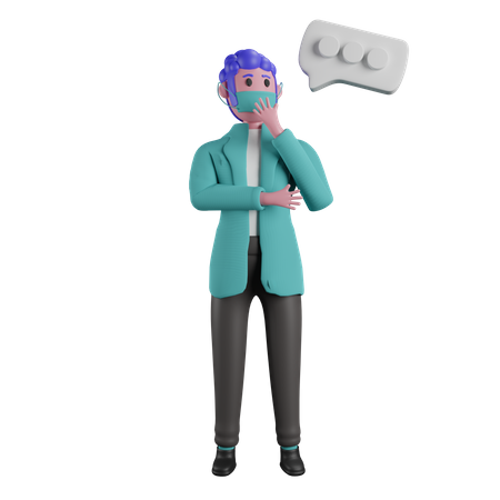 Doctor pensativo  3D Illustration