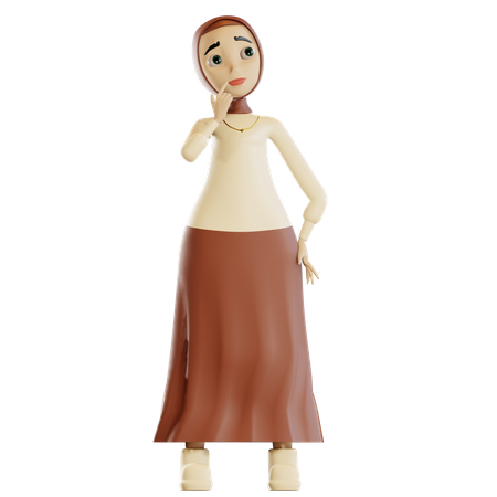 Pensée féminine musulmane  3D Illustration