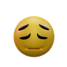 pensive face emoji 3d illustration