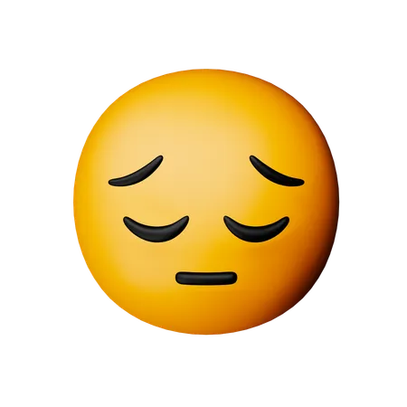 Pensive Face Emoji  3D Icon