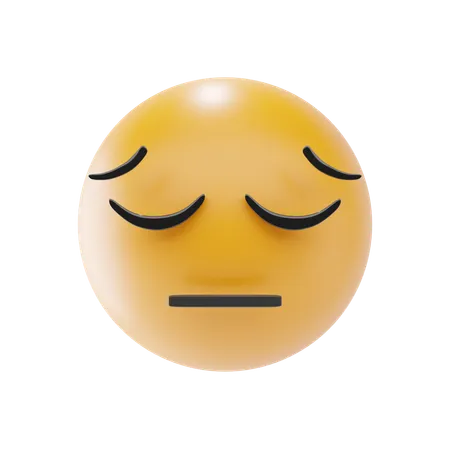 Pensive Face Emoji  3D Icon