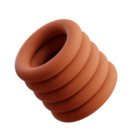 Penta Stacked Rings 3D Illustration