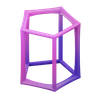 3d pentagonal prism wireframe abstract emoji