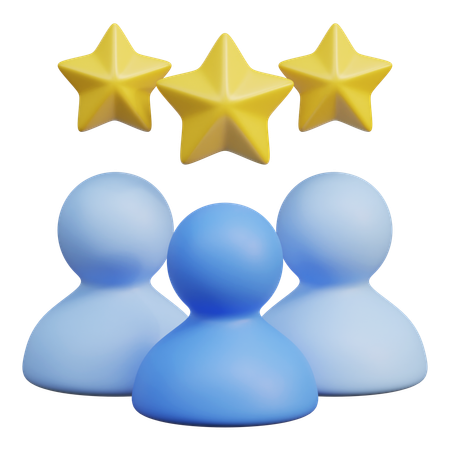 People And Star Speech Bubble  3D Icon
